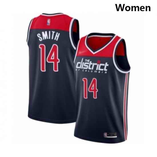 Women Washington Wizards Ish Smith Swingman Navy Blue Finished Basketball Jersey Statement Edition